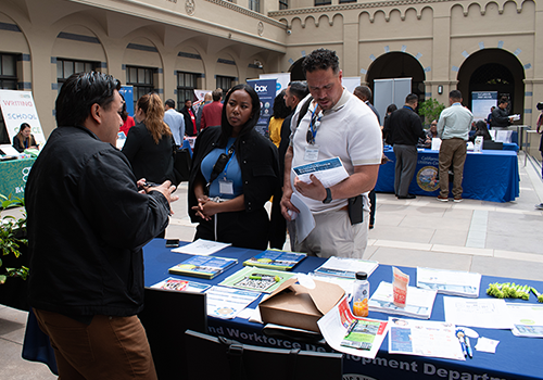 Local business owners speak with government agencies represented at the ProcureLA Summit, and learn about procurement processes for the City of LA